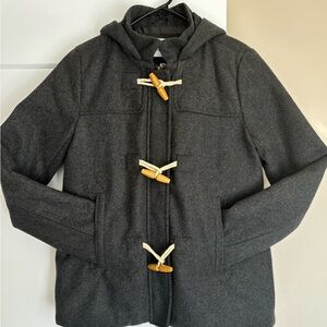 Women's Delias Mid Length Charcoal Grey Pea Coat Size Small NWOT